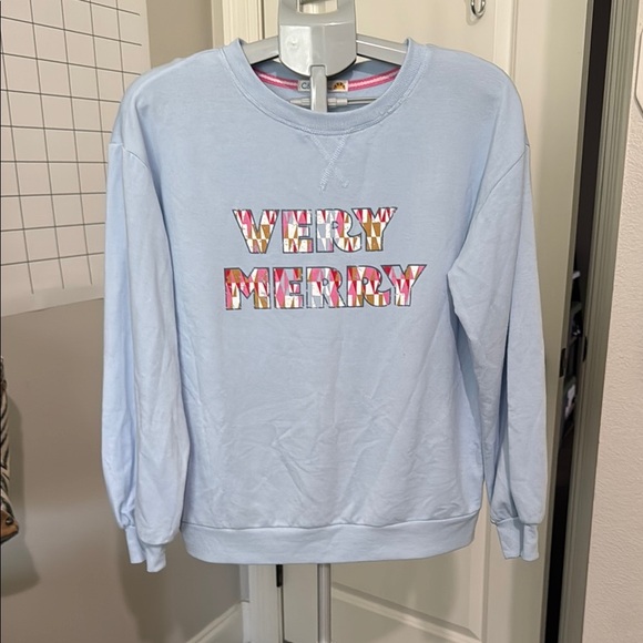 C&C California Sky Blue Very Merry Casual Top - Picture 1 of 6